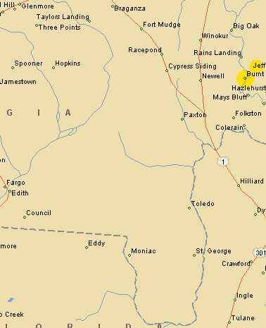 Map of Charlton County